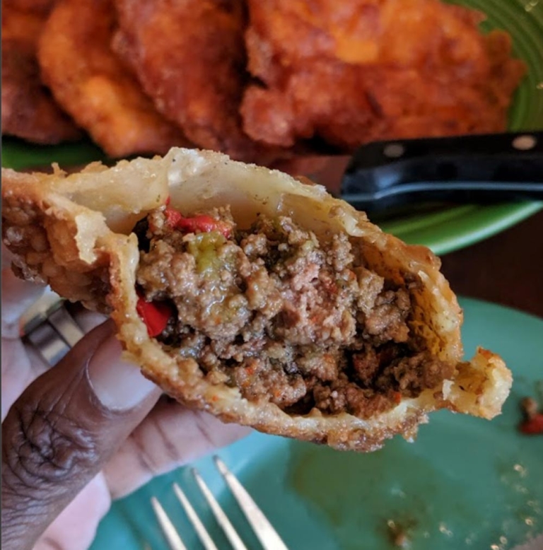 a food item cut in half to display the inside