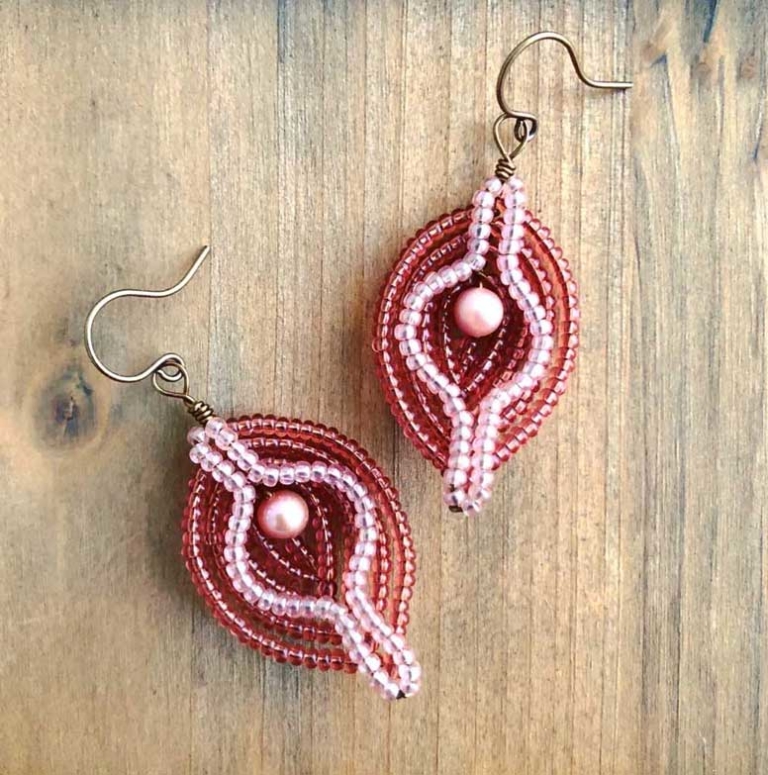 beaded vulva earrings
