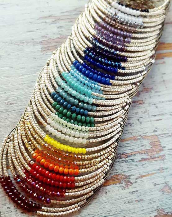 beaded hoop earrings