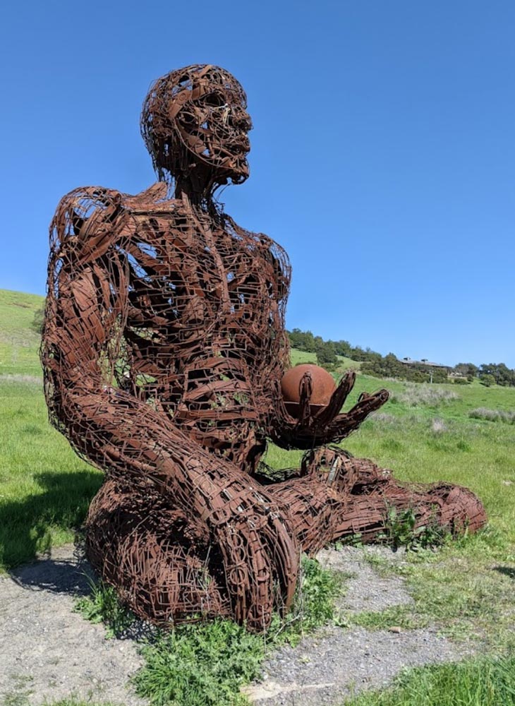 Paradise Ridge outdoor human figure metal sculpture