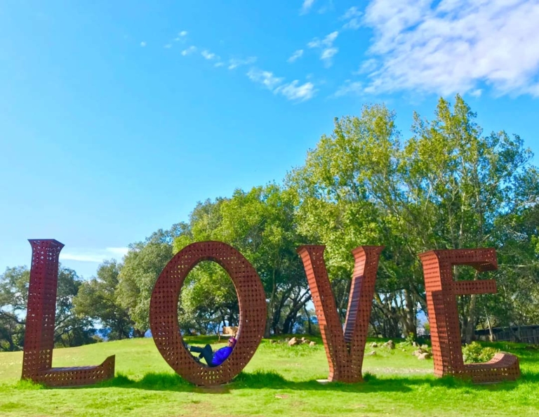 Paradise Ridge LOVE sculpture