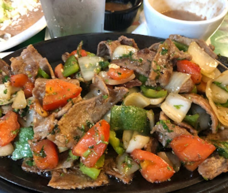 fajitas on pan